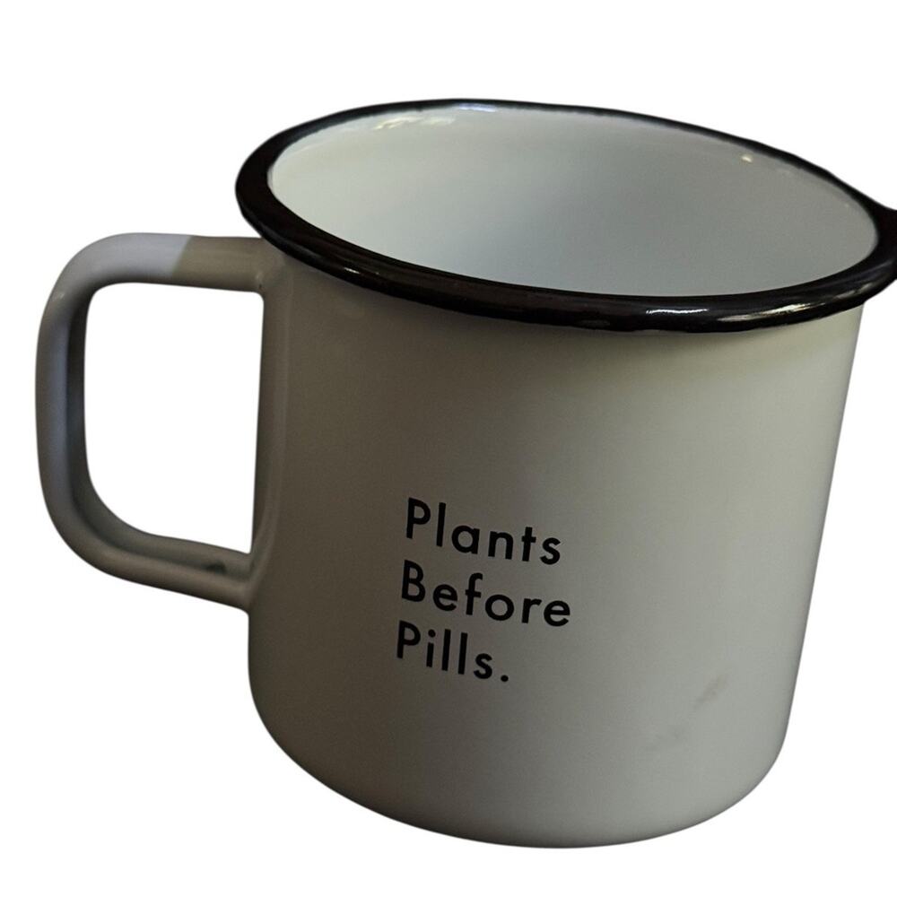 Plants Before Pills Metal Enamel Mug‎ Cup Ned North Star Members Camping READ